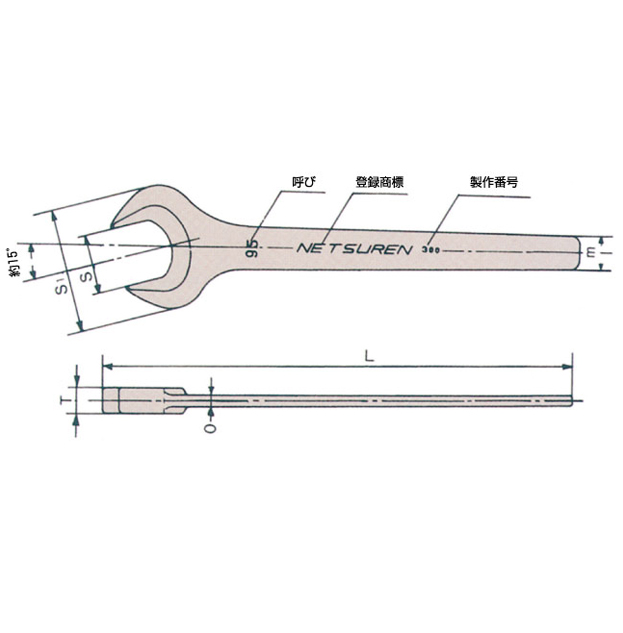 価格は安く ネツレン 片口打撃スパナ６０ 〔品番:P0817〕 1580572 送料別途見積り,法人 事業所限定,取寄