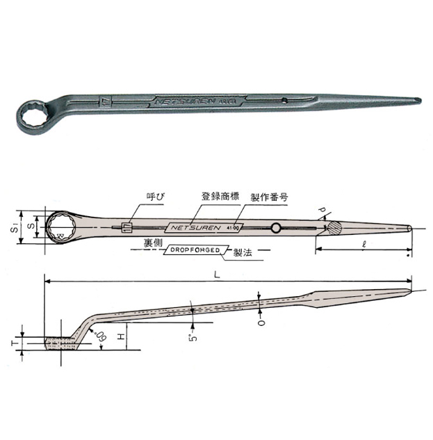 価格は安く ネツレン 片口打撃スパナ６０ 〔品番:P0817〕 1580572 送料別途見積り,法人 事業所限定,取寄