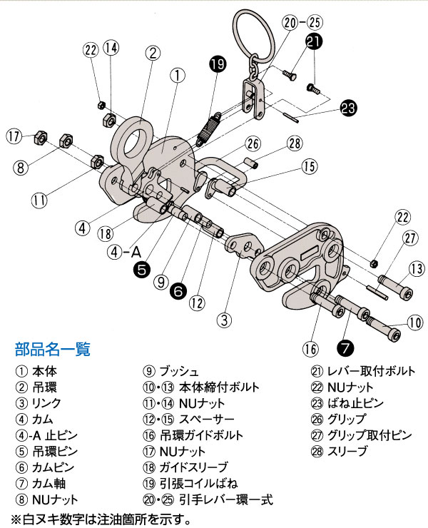 HA-110型 横吊クランプ（手動ロック式）｜横吊クランプ｜三木ネツレン