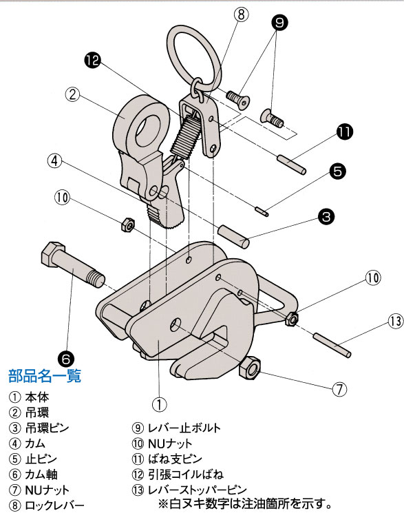 ネツレン　EASY-S型　横吊クランプ　ばね付　使用荷重3.0T　範囲25~45mm - 1