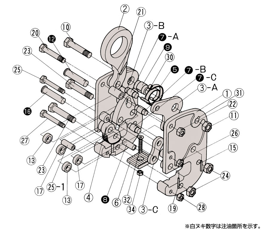 ネツレン RW-S型 レール吊りクランプ 使用荷重1TON