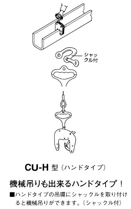 12月スーパーSALE ネツレン CU-H型 80 250kg U字溝竪吊クランプ F3021 1582171 送料別途見積り 法人 事業所限定  掲外取寄