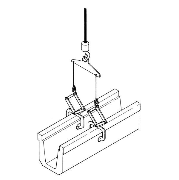 CU-P型 U字溝竪吊クランプ 1TON｜コンクリート二次製品専用