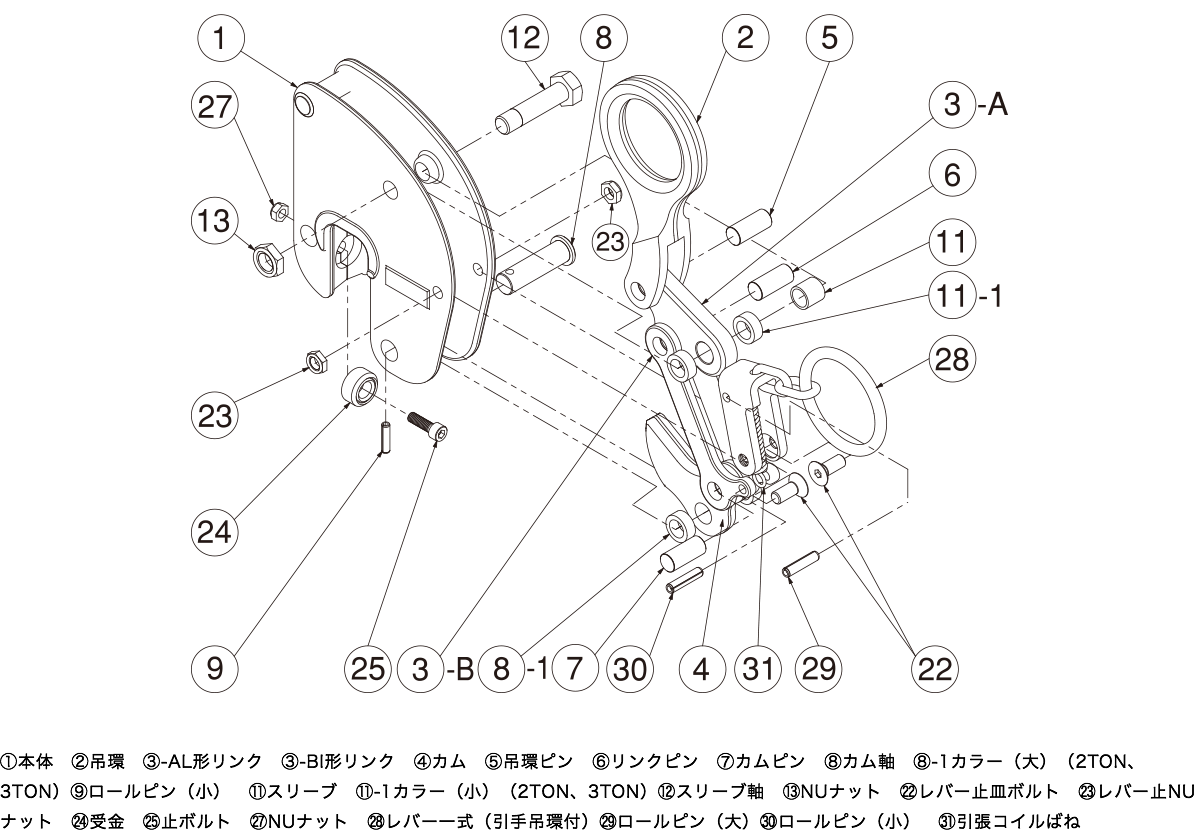 V-25 ELC型 竪吊クランプ(手動ロック式)|竪吊クランプ|三木ネツレン株式会社 V-25 ELC型 竪吊クランプ(手動ロック式)|竪吊クランプ|三木ネツレン株式会社
